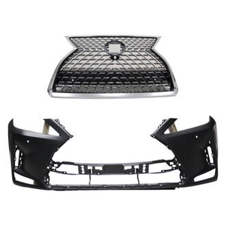 Replace® - 2-Piece (Front Bumper Cover, Grille) (CAPA Certified)