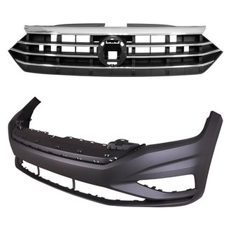Replace® - 2-Piece (Front Bumper Cover, Grille) (Platinum Plus)