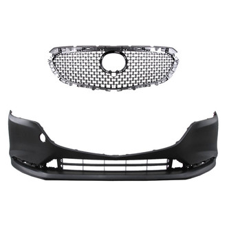 Replace® - 2-Piece (Front Bumper Cover, Grille) (CAPA Certified)