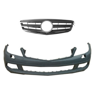 Replace® - 2-Piece (Front Bumper Cover, Grille) (CAPA Certified)