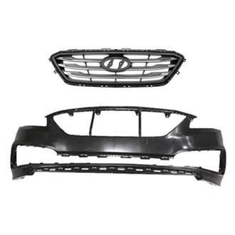 Replace® - 2-Piece (Front Bumper Cover, Grille) (Standard Line)
