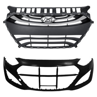 Replace® - 2-Piece (Front Bumper Cover, Grille)