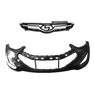 Replace® - 2-Piece (Front Bumper Cover, Grille) (Standard Line)