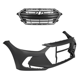 Replace® - 2-Piece (Front Bumper Cover, Grille) (Standard Line)