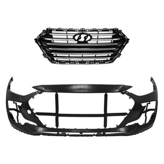 Replace® - 2-Piece (Front Bumper Cover, Grille) (Standard Line)