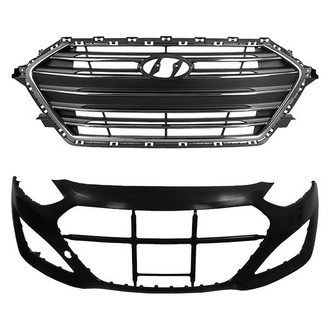 Replace® - 2-Piece (Front Bumper Cover, Grille) (Brand New OE)