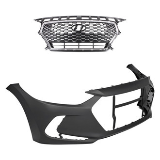 Replace® - 2-Piece (Front Bumper Cover, Grille) (Standard Line)