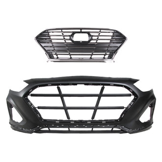 Replace® - 2-Piece (Front Bumper Cover, Grille) (Standard Line)