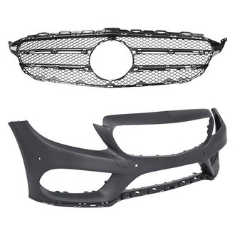 Replace® - 2-Piece (Front Bumper Cover, Grille) (CAPA Certified)
