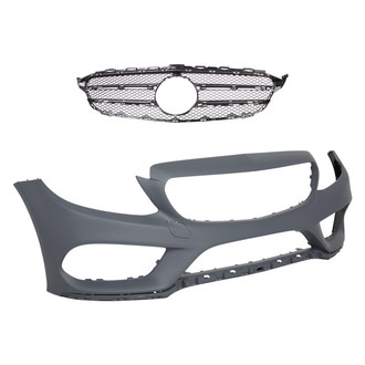 Replace® - 2-Piece (Front Bumper Cover, Grille) (Standard Line)