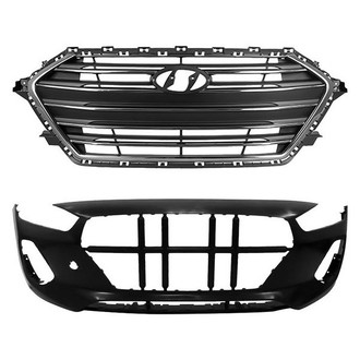 Replace® - 2-Piece (Front Bumper Cover, Grille) (Brand New OE)
