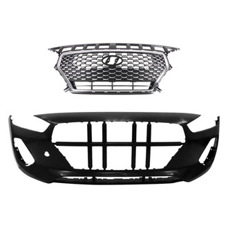 Replace® - 2-Piece (Front Bumper Cover, Grille) (Brand New OE)