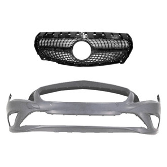 Replace® - 2-Piece (Front Bumper Cover, Grille) (Standard Line)