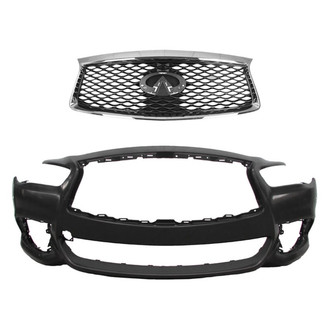 Replace® - 2-Piece (Front Bumper Cover, Grille) (Standard Line)