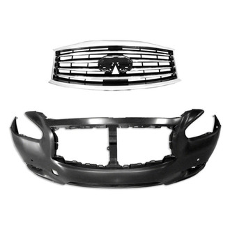 Replace® - 2-Piece (Front Bumper Cover, Grille) (Brand New OE)