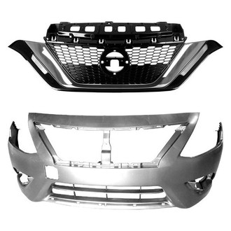 Replace® - 2-Piece (Front Bumper Cover, Grille) (CAPA Certified)