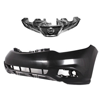 Replace® - 2-Piece (Front Bumper Cover, Grille) (Brand New OE)