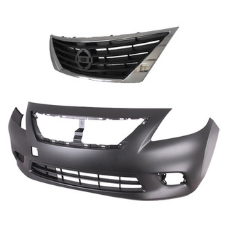 Replace® - 2-Piece (Front Bumper Cover, Grille) (Brand New OE)
