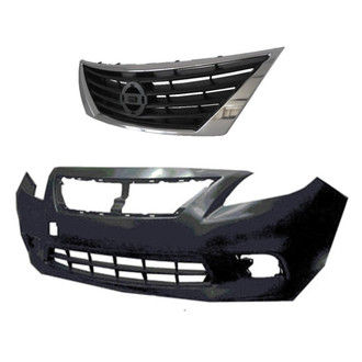 Replace® - 2-Piece (Front Bumper Cover, Grille) (Brand New OE)