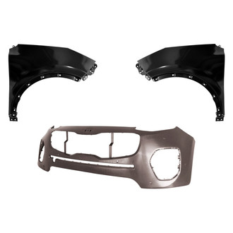 Replace® - 3-Piece (Front Bumper Cover, Driver and Passenger Side Fender) (Standard Line)