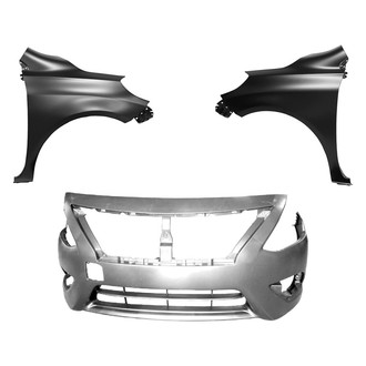 Replace® - 3-Piece (Front Bumper Cover, Driver and Passenger Side Fender) (Platinum Plus)