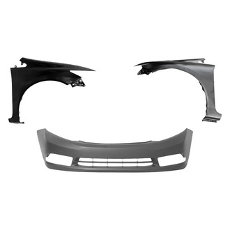 Replace® - 3-Piece (Front Bumper Cover, Driver and Passenger Side Fender) (Platinum Plus)