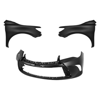 Replace® - 3-Piece (Front Bumper Cover, Driver and Passenger Side Fender) (Platinum Plus)