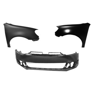 Replace® - 3-Piece (Front Bumper Cover, Driver and Passenger Side Fender) (Platinum Plus)