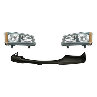Replace® - 3-Piece Kit (Driver and Passenger Side Headlights, Front Upper Bumper Cover) (Standard Line)