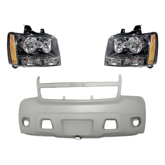 Replace® - 3-Piece Kit (Driver and Passenger Side Headlights, Front Bumper Cover) (Standard Line)