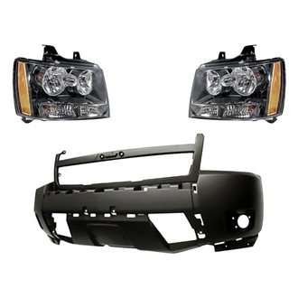 Replace® - 3-Piece Kit (Driver and Passenger Side Headlights, Front Bumper Cover) (Standard Line)
