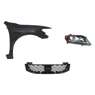 Replace® - 3-Piece Kit (Passenger Side Headlight, Grille, Front Passenger Side Fender) (Standard Line)