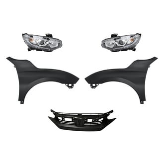 Replace® - 5-Piece Kit (Driver and Passenger Side Headlights, Grille, Driver and Passenger Side Fenders) (Standard Line)