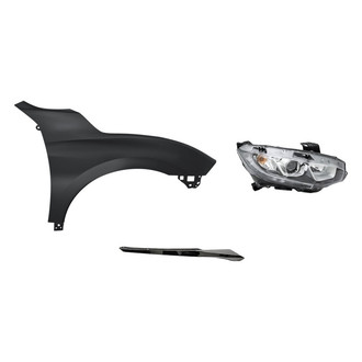Replace® - 3-Piece Kit (Passenger Side Headlight, Passenger Side Grille Molding, Front Passenger Side Fender) (Standard Line)