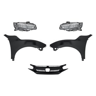 Replace® - 5-Piece Kit (Driver and Passenger Side Headlights, Grille, Driver and Passenger Side Fenders) (Standard Line)