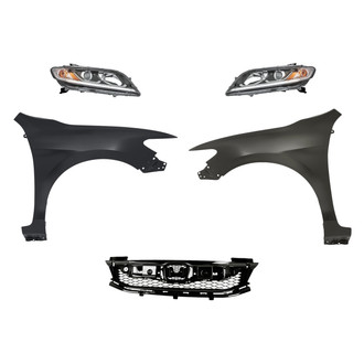 Replace® - 5-Piece Kit (Driver and Passenger Side Headlights, Grille, Driver and Passenger Side Fenders)