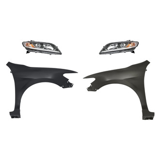 Replace® - 4-Piece Kit (Driver and Passenger Side Headlights, Driver and Passenger Side Fenders)
