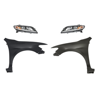 Replace® - 4-Piece Kit (Driver and Passenger Side Headlights, Driver and Passenger Side Fenders) (CAPA Certified)