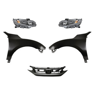 Replace® - 5-Piece Kit (Driver and Passenger Side Headlights, Grille, Driver and Passenger Side Fenders) (Standard Line)