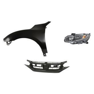 Replace® - 3-Piece Kit (Driver Side Headlight, Grille, Front Driver Side Fender) (Standard Line)