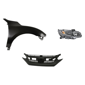 Replace® - 3-Piece Kit (Passenger Side Headlight, Grille, Front Passenger Side Fender) (Standard Line)