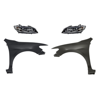 Replace® - 4-Piece Kit (Driver and Passenger Side Headlights, Driver and Passenger Side Fenders) (CAPA Certified)