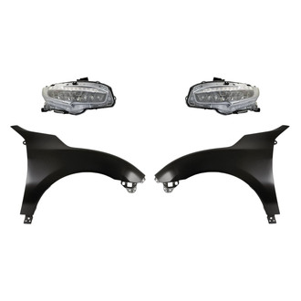 Replace® - 4-Piece Kit (Driver and Passenger Side Headlights, Driver and Passenger Side Fenders) (Standard Line)