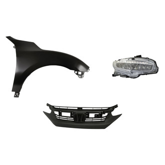 Replace® - 3-Piece Kit (Passenger Side Headlight, Grille, Front Passenger Side Fender) (Standard Line)