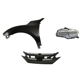 Replace® - 3-Piece Kit (Driver Side Headlight, Grille, Front Driver Side Fender) (Standard Line)