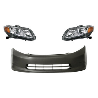 Replace® - 3-Piece Kit (Driver and Passenger Side Headlights, Front Bumper Cover) (Standard Line)