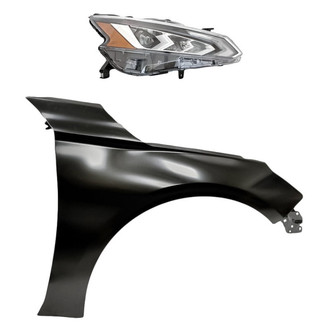 Replace® - 2-Piece Kit (Passenger Side Headlight, Front Passenger Side Fender) (Standard Line)