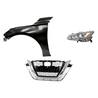 Replace® - 3-Piece Kit (Driver Side Headlight, Grille, Front Driver Side Fender) (Standard Line)