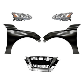 Replace® - 5-Piece Kit (Driver and Passenger Side Headlights, Grille, Driver and Passenger Side Fenders) (Standard Line)