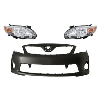 Replace® - 3-Piece Kit (Driver and Passenger Side Headlights, Front Bumper Cover) (Standard Line)